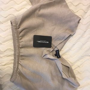 Long sleeve off the shoulder crop sweat shirt